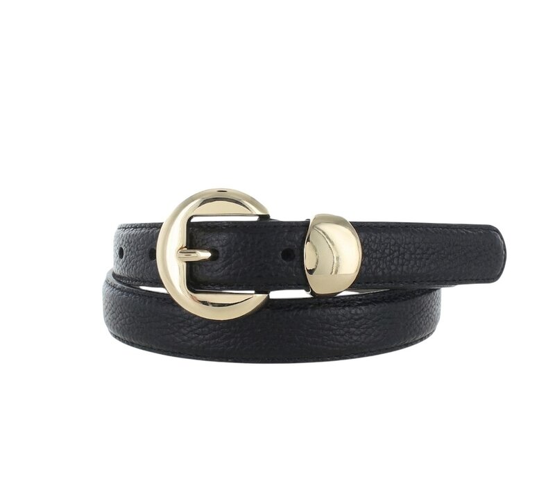 Saphira | Lederen damesriem 2,5cm | Zwart