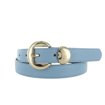 H.A.N Saphira | Lederen damesriem 2,5cm | Lichtblauw
