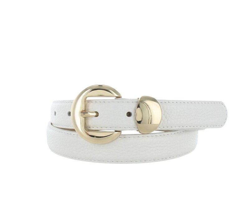 Saphira | Lederen damesriem 2,5cm | Wit