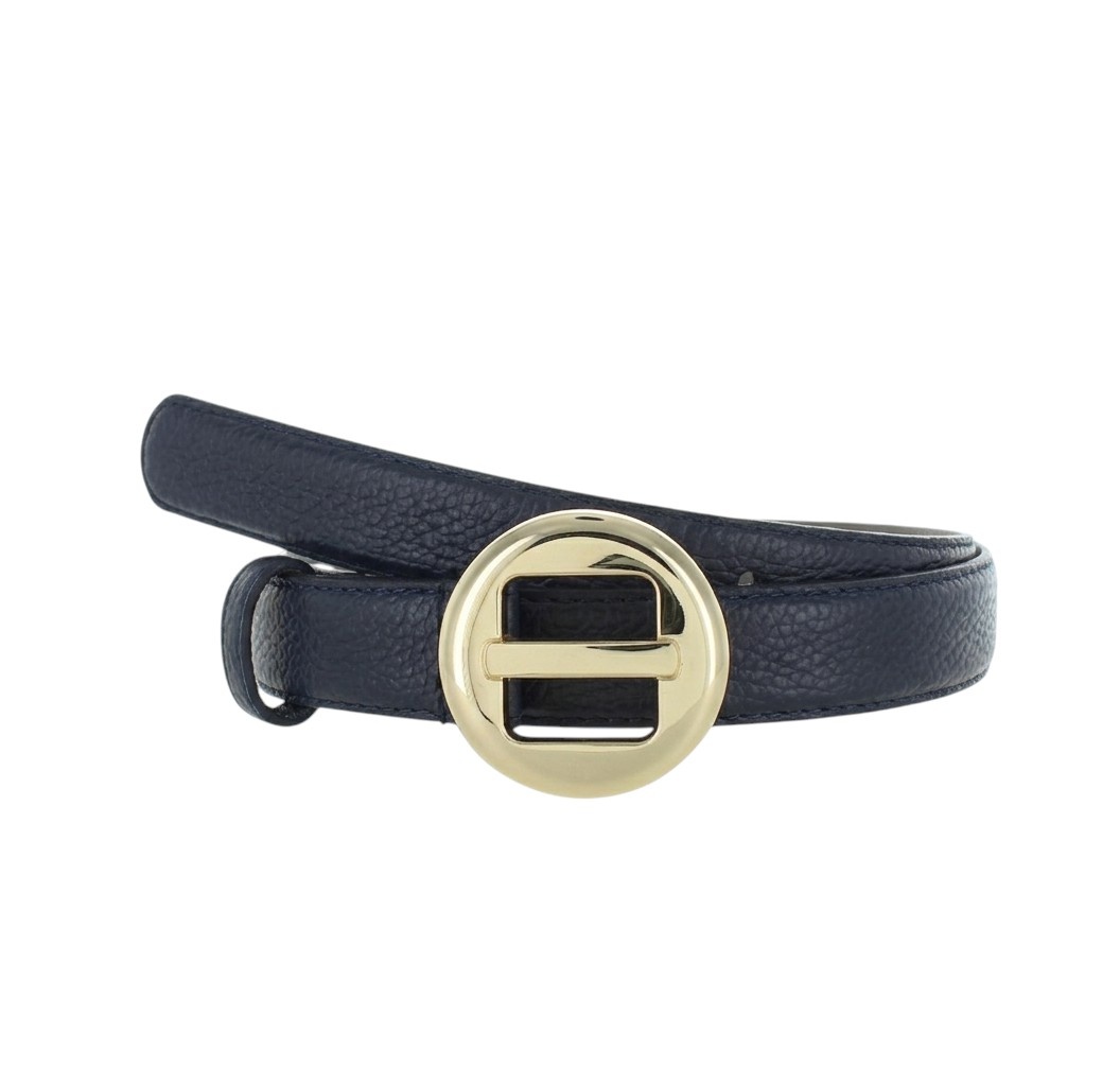 H.A.N Amara | Lederen damesriem 2,5cm | Donkerblauw