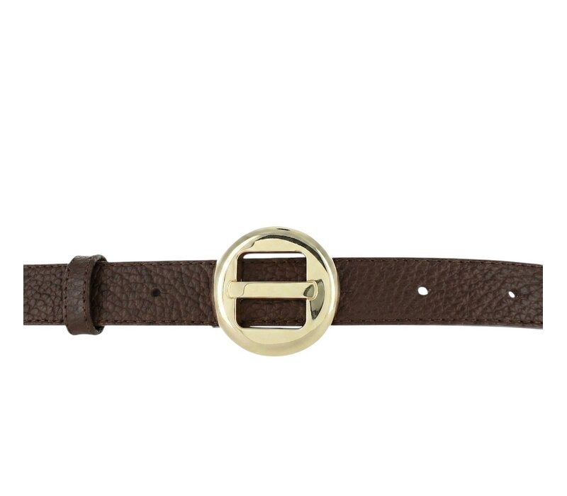 Amara | Lederen damesriem 2,5cm | Donkerbruin