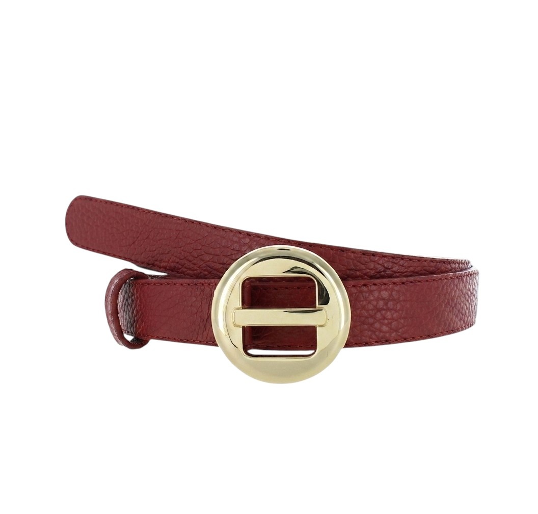 H.A.N Amara | Lederen damesriem 2,5cm | Bordeaux
