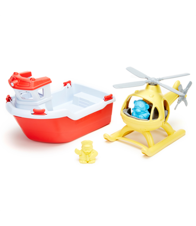 Green Toys Reddingsboot met helikopter