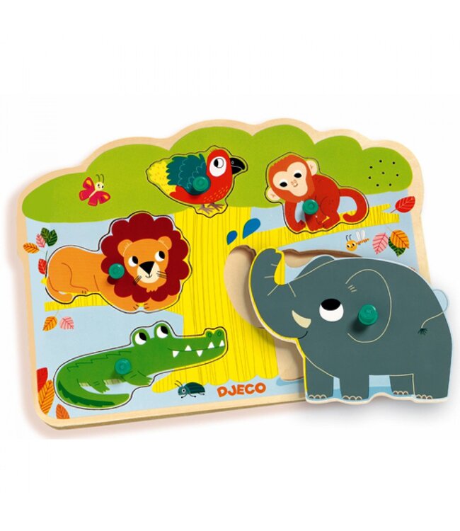 Djeco Geluid Puzzel Jungle