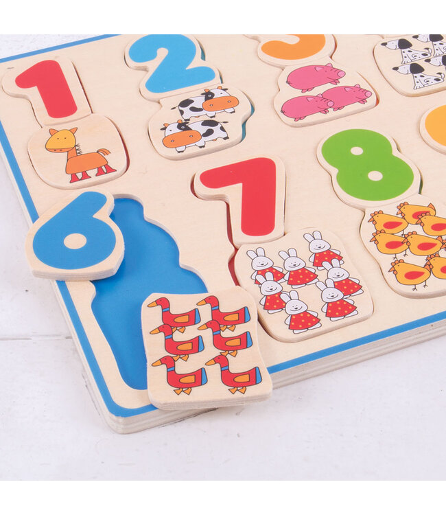 Bigjigs Puzzel Kleur & Nummers 1+