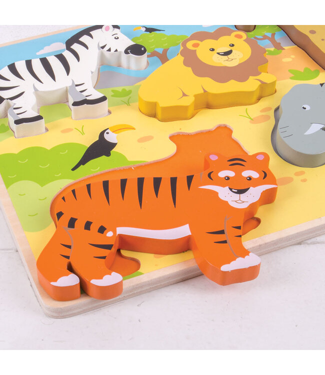 Bigjigs Puzzel Chunky Safari 1+