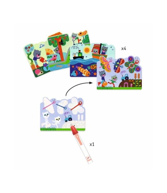 Djeco Kleuren met Water Verstopt in de Tuin