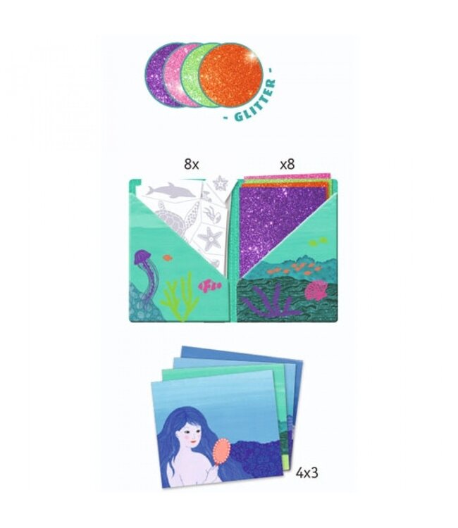 Djeco Artistieke Foliekaarten Glitter Zee