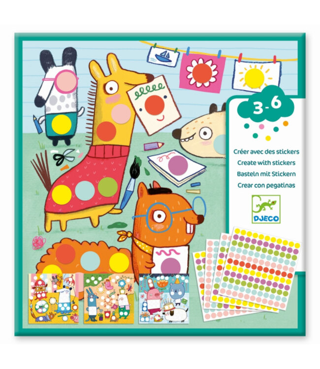 Djeco Creëer met Stickers Dieren Dots