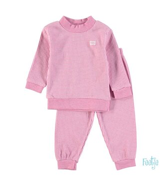 Feetje Feetje Wafelpyjama - Pink Melange