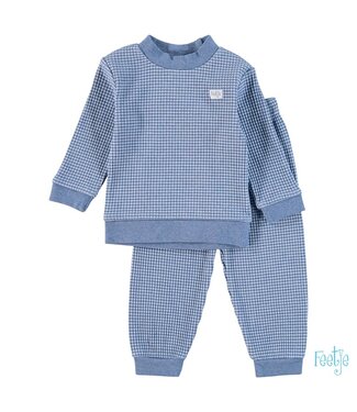 Feetje Feetje Wafelpyjama - Blue Melange
