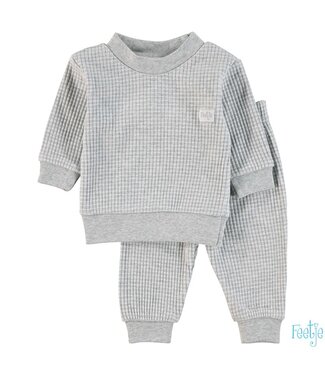 Feetje Feetje Wafelpyjama - Grey Melange