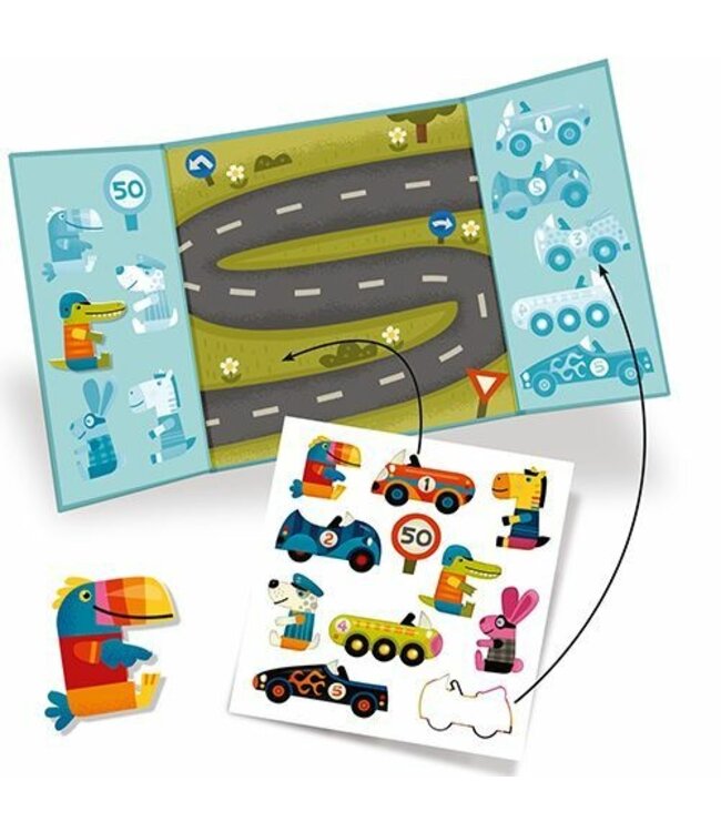 Djeco Herbruikbare Stickers Verkeer