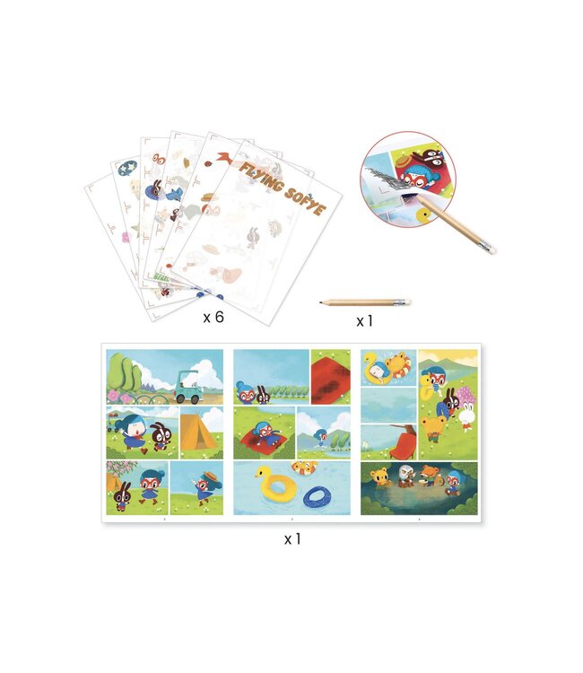 Djeco Sticker Stripboek Flying Sofye