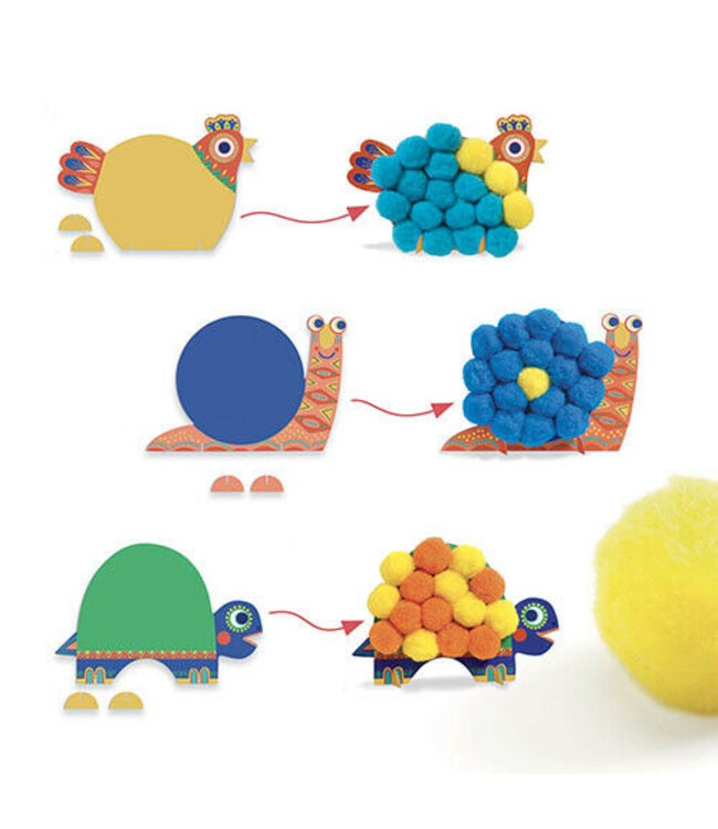 Djeco Pompons Collage Slak