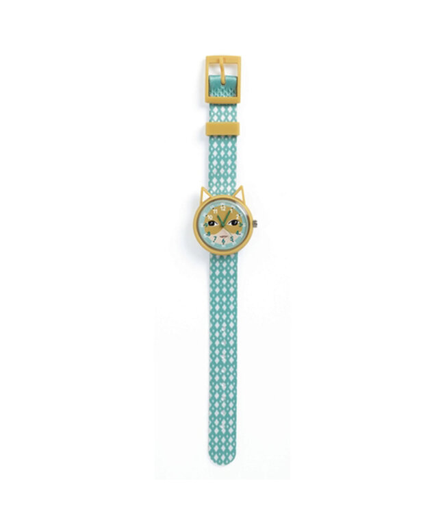 Djeco Horloge Kat Blauw