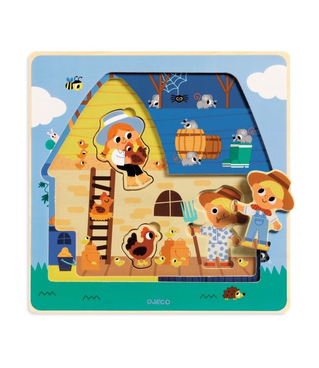 Djeco Puzzel Chez Moo 2+