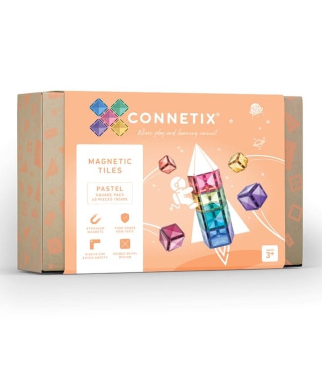 Connetix 40 Stuks Pastel Vierkant Pack