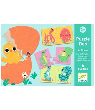 Djeco Puzzel Duo Funny Eggs-6
