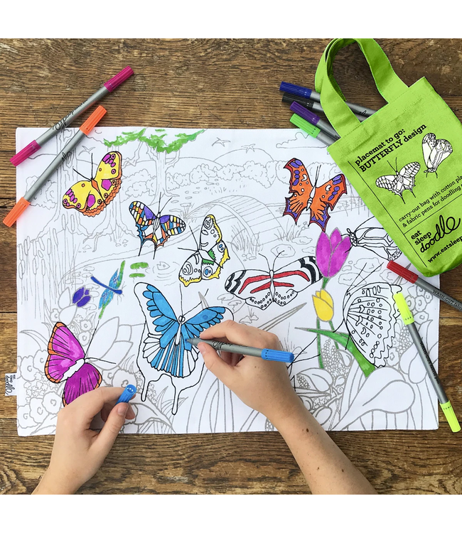 Eat Sleep Doodle Placemat Butterfly