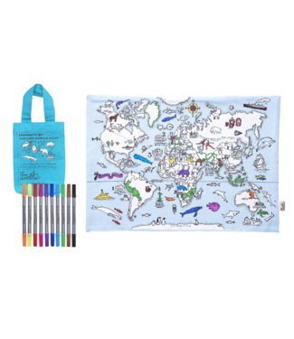 Eat Sleep Doodle Placemat World Map