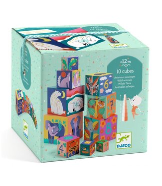 Djeco 10 Cubes Wild Animal