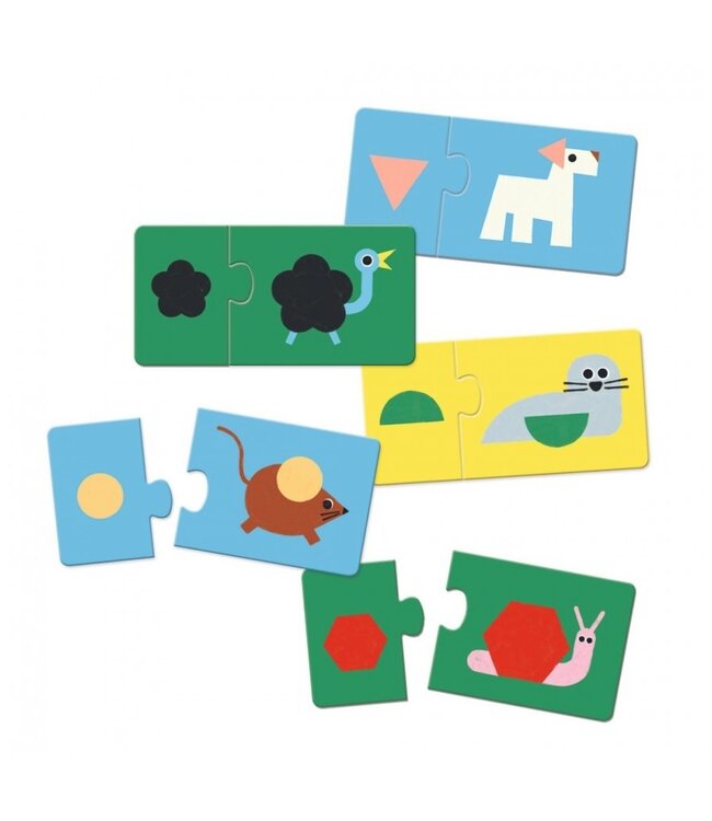 Djeco Puzzel Duo Vormen Dieren-12