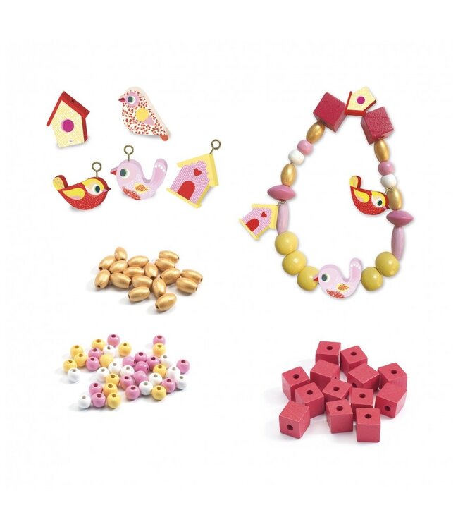 Djeco Houten Kralen Vogels