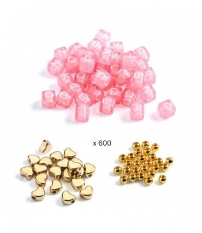 Djeco Alfabet Kralen Geel