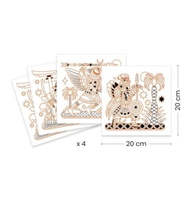 Djeco Glanzende Kleurplaat Dierenkrijgers