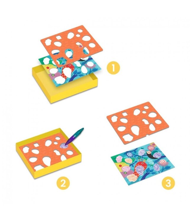 Djeco Sjabloon Tekenen Vogels