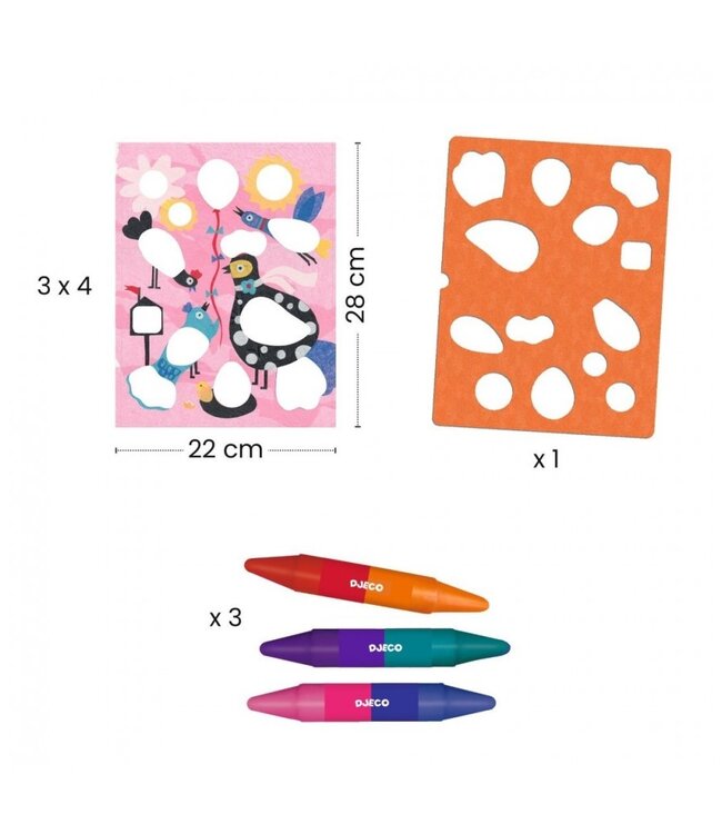 Djeco Sjabloon Tekenen Vogels