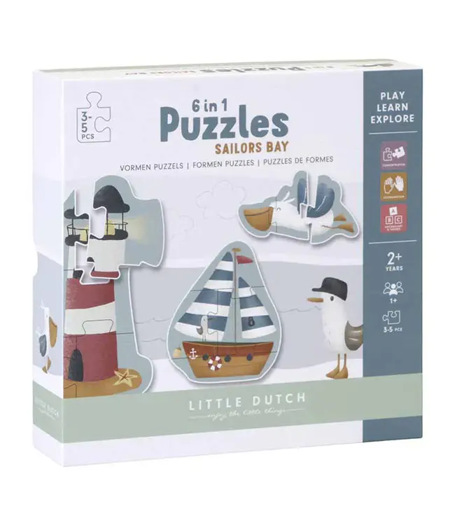 Little Dutch 6 in 1 Vormen Puzzels Sailors Bay