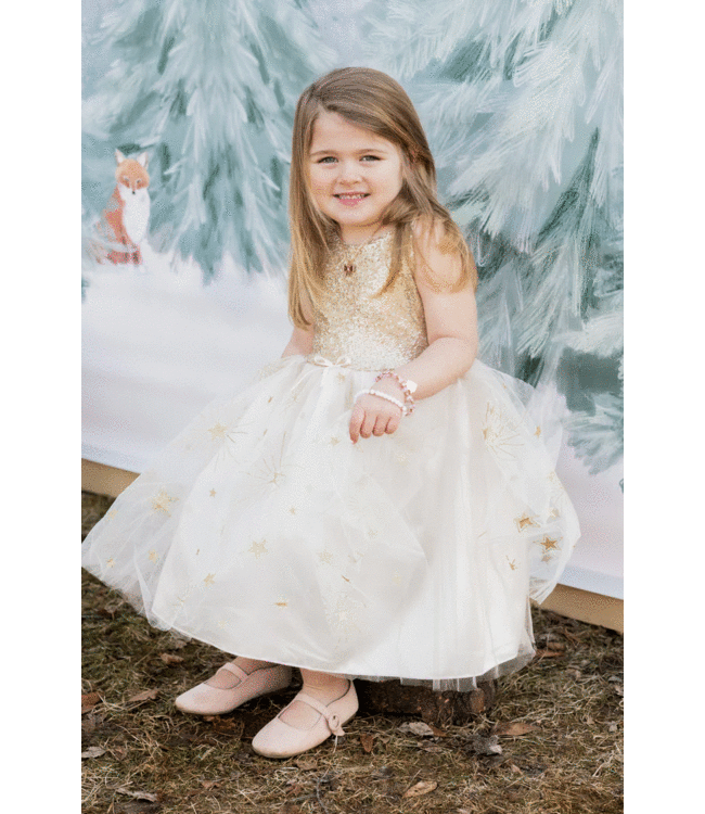 Great Pretenders Jurk Goud Ster 7-8