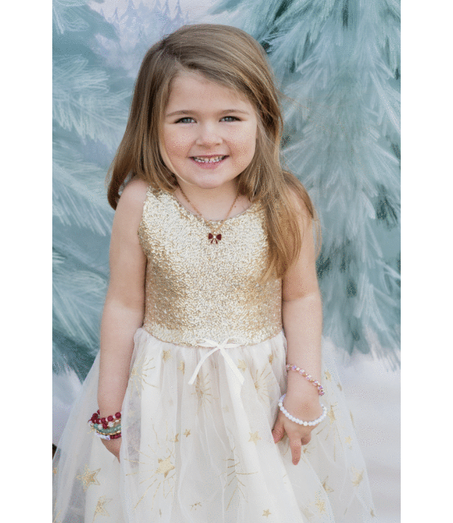 Great Pretenders Jurk Goud Ster 3-4