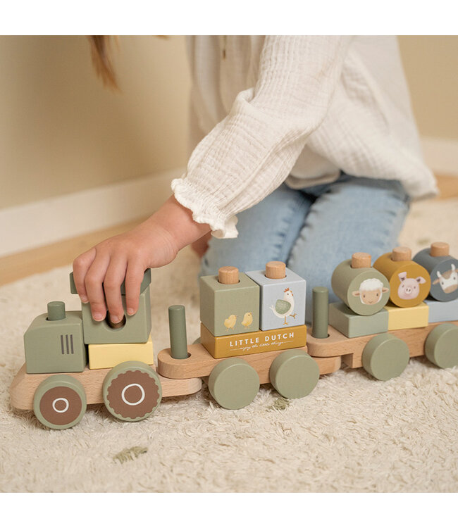 Little Dutch Blokkentrein Tractor