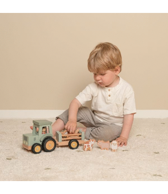 Little Dutch Tractor met Trailer Little Farm