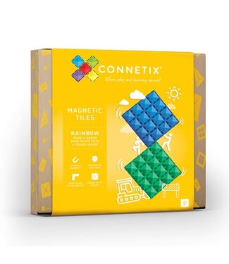 Connetix 2-delig basisplaatpakket Blauw/Groen