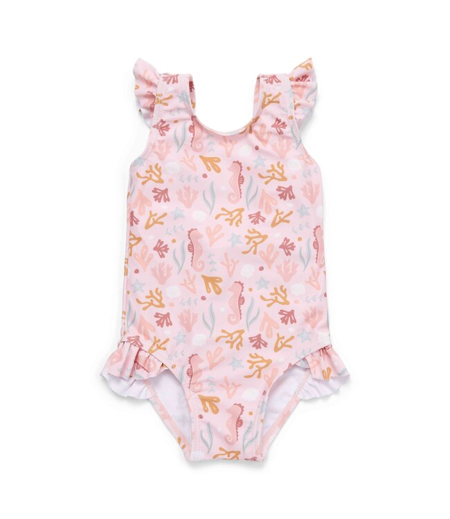 Little Dutch Swim Bathsuit Ruffles Ocean Pink 86-92