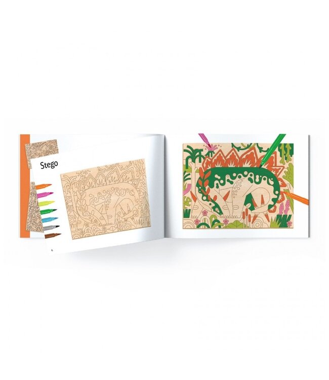 Djeco Kleurplaat Hout Dino Wereld