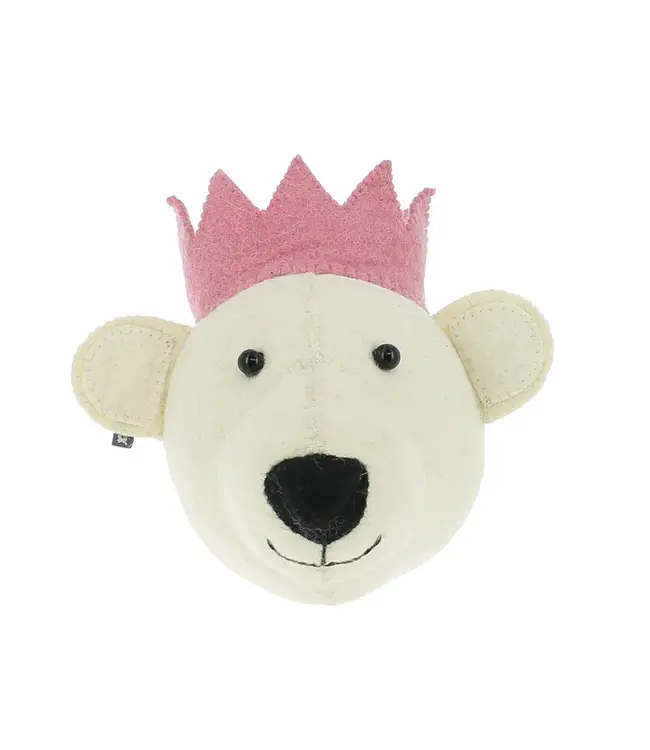 Fiona Walker Dierenkop Beer Roze kroon - mini