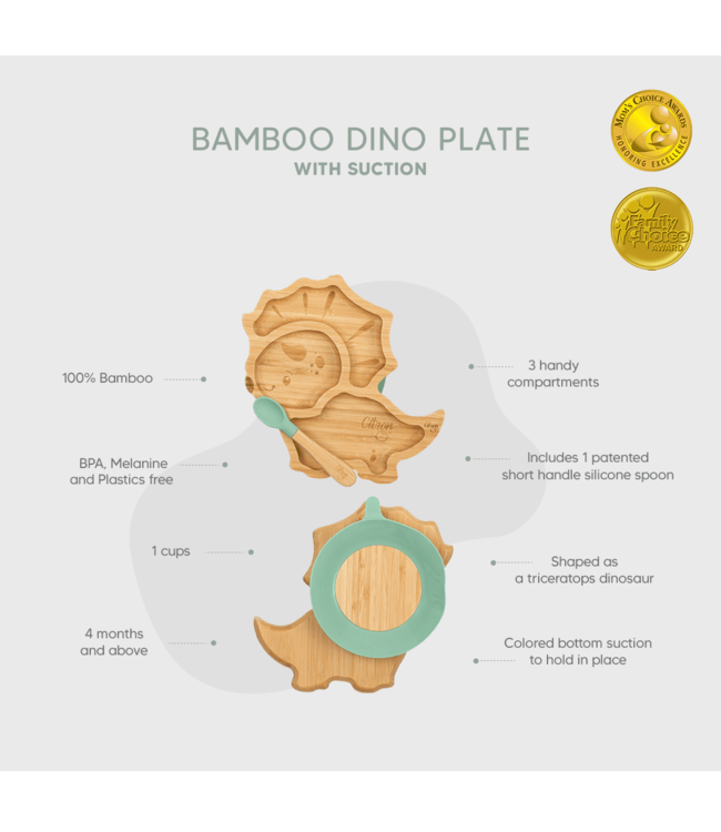 Citron Bamboe Bord & Lepel - Dino