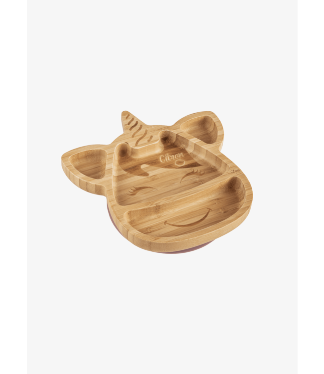 Citron Bamboo Plate & spoon- Unicorn