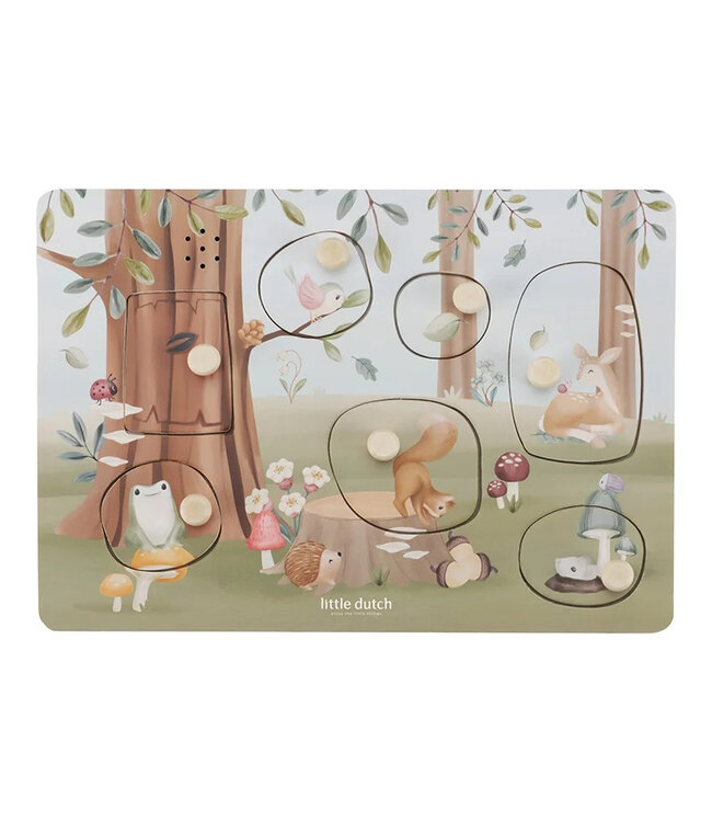 Little Dutch Geluidenpuzzel hout - Forest Friends