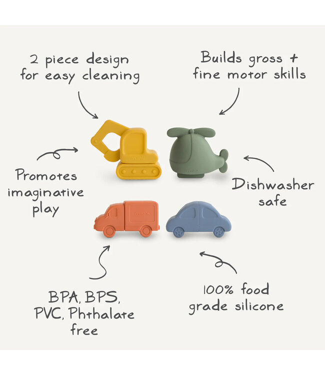 Mushie Bath play set - Voertuigen