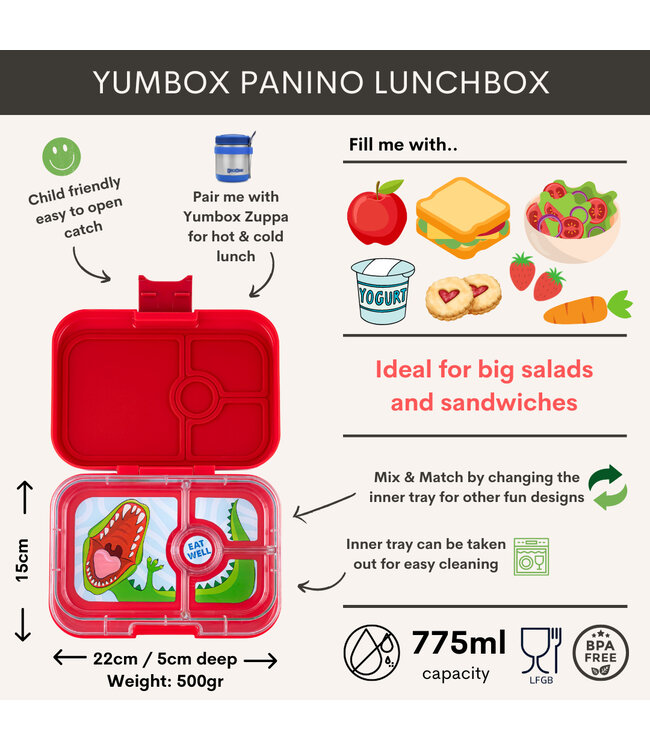 Yumbox Panino Rood Dino