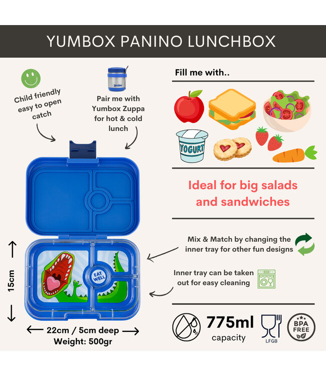 Yumbox Panino Blauw Dino