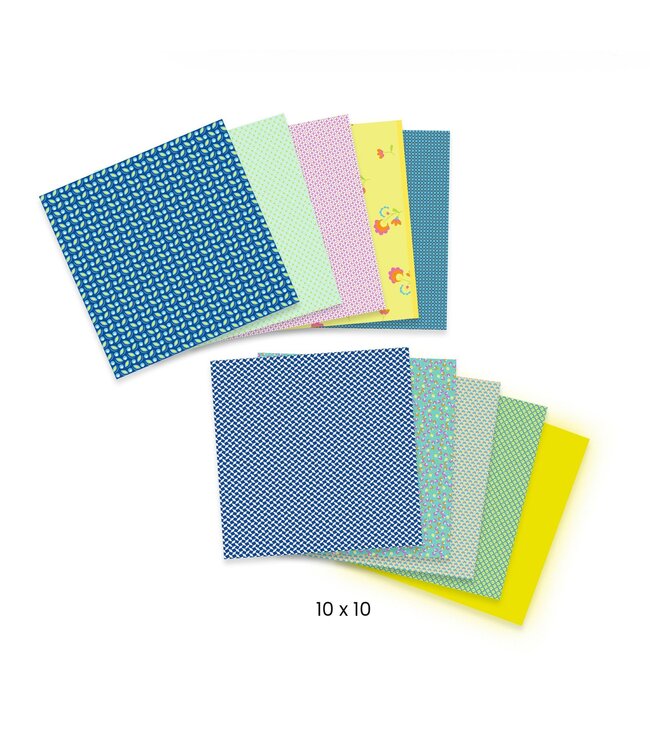 Djeco Origami Sheets Blauw Natsu