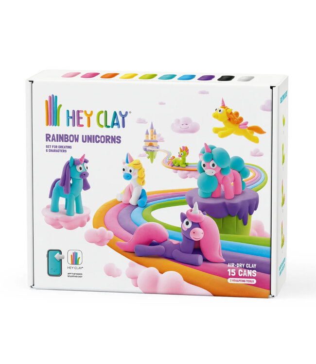 Hey Clay Hey Clay Set 15 Rainbow Unicorns