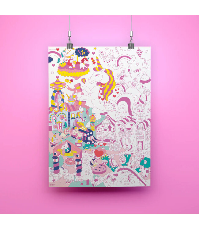 OMY Reuze Kleurplaat Unicorn